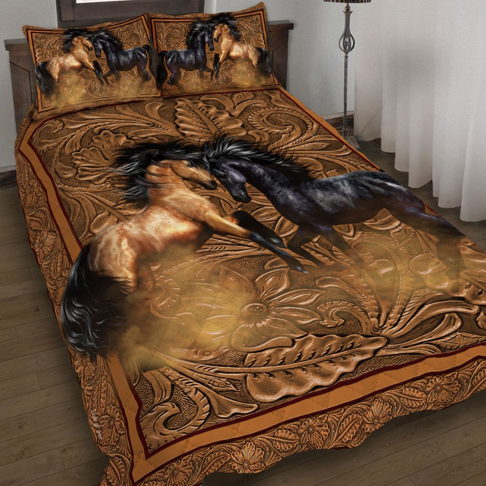 Couple Horse Quilt Bed Set CLM090909