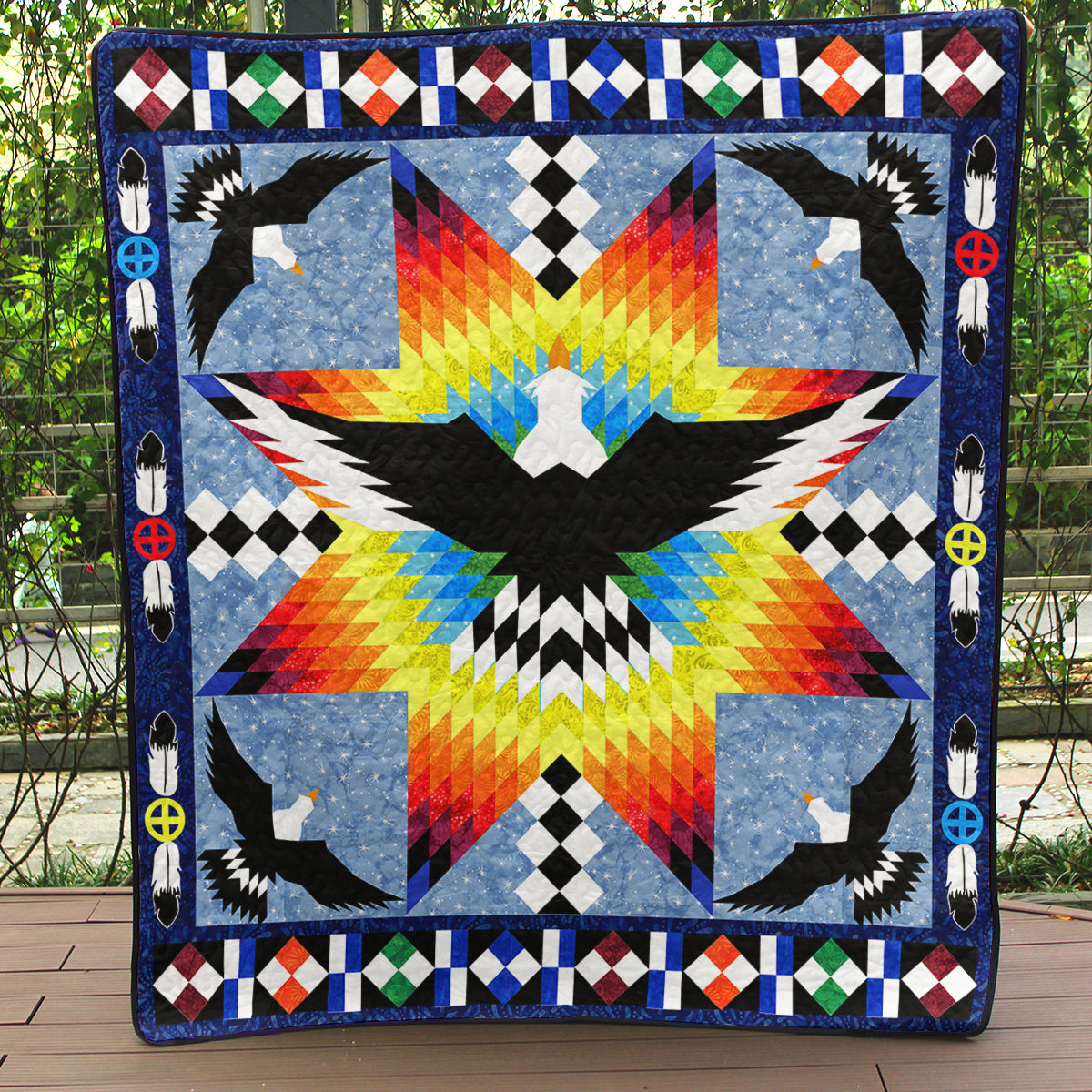 Eagle Native American Inspired Star Art Quilt TL24022301BL