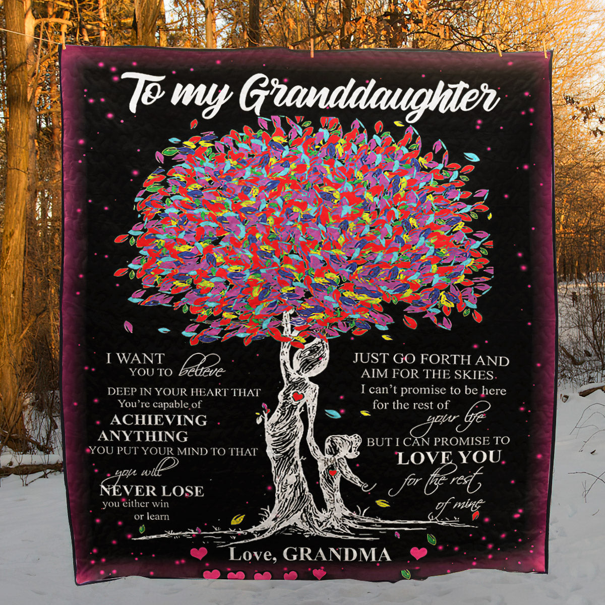 Grandma Granddaughter To My Granddaughter Love Grandma TD19110333 Art Quilt