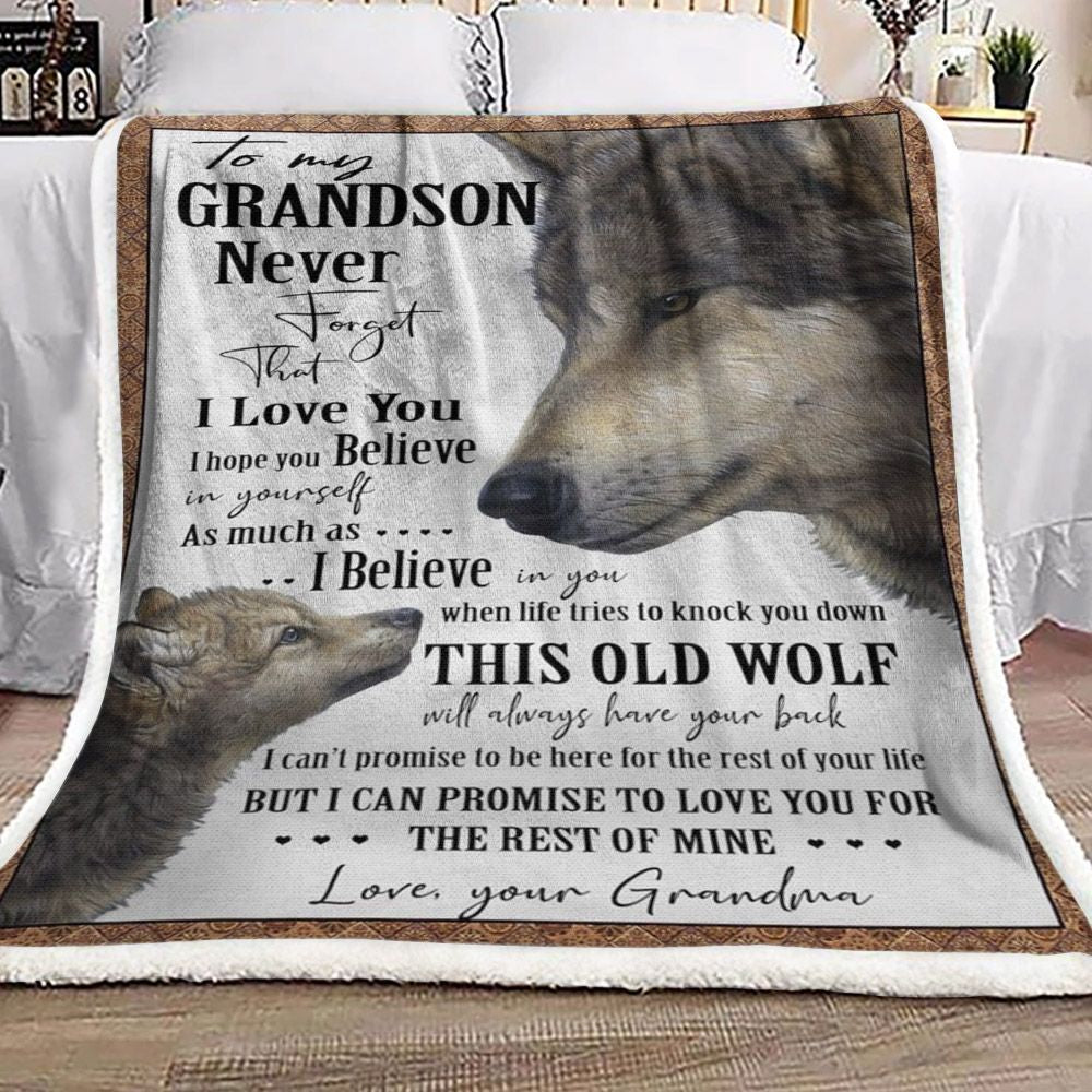 Grandson And Grandma Wolf CLH2511224F Sherpa Fleece Blanket