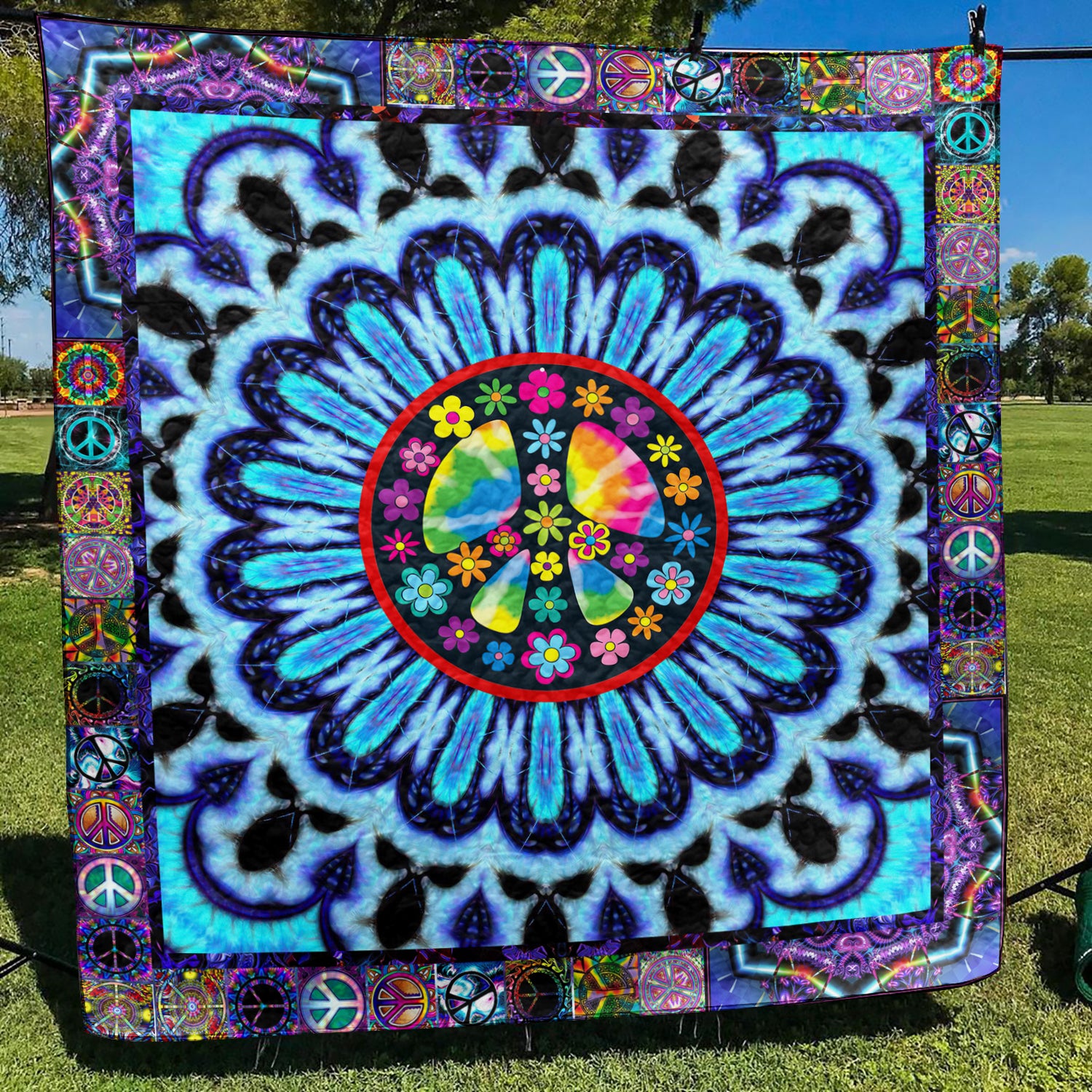 Hippie Peace Sign  Art Quilt TL230603Y