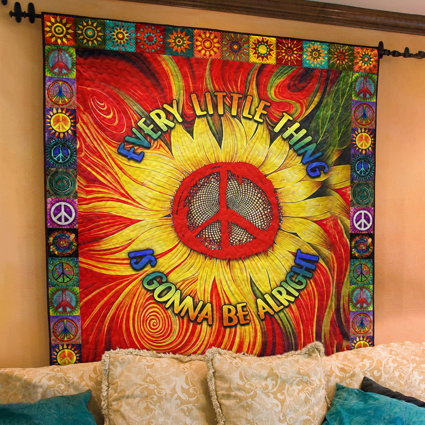 Hippie Sunflower Art Quilt TL040703Y