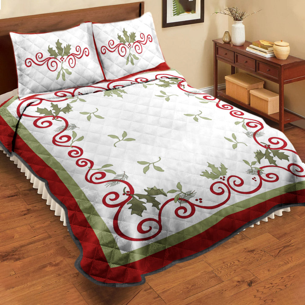 Holiday Garland Christmas CLA16110538B Quilt Bed Set