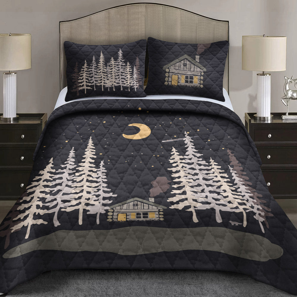 Moonlit Cabin Quilt CLT0410161 Quilt Bed Set