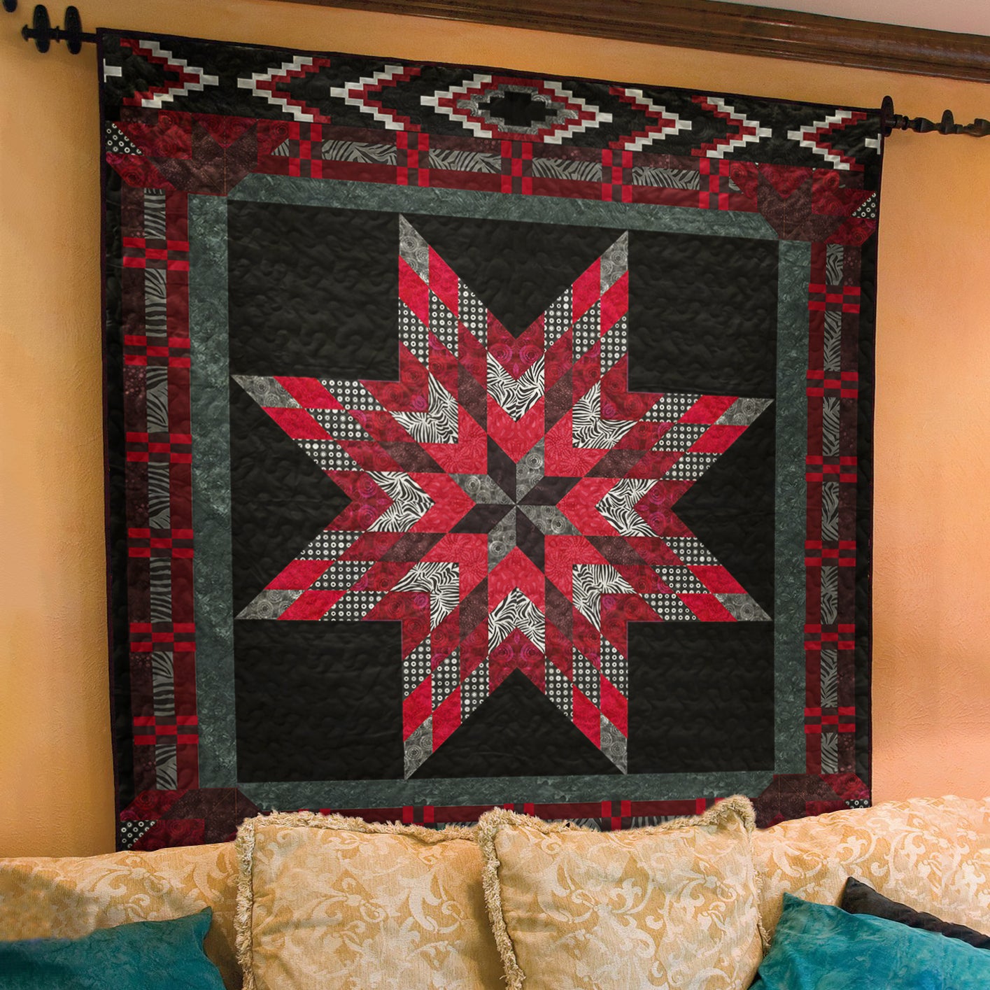 Native American Inspired Star Art Quilt TL02032303BL