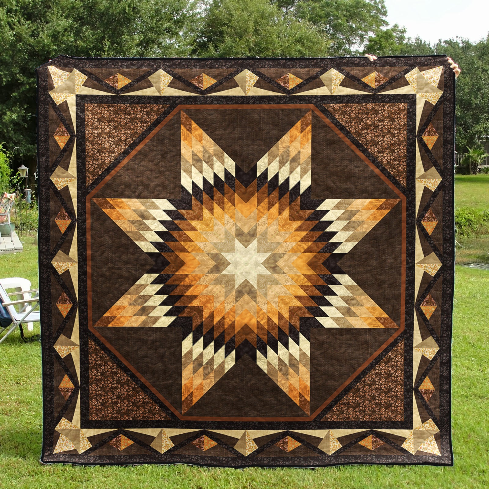 Native American Inspired Lone Star Art Quilt TN250503D