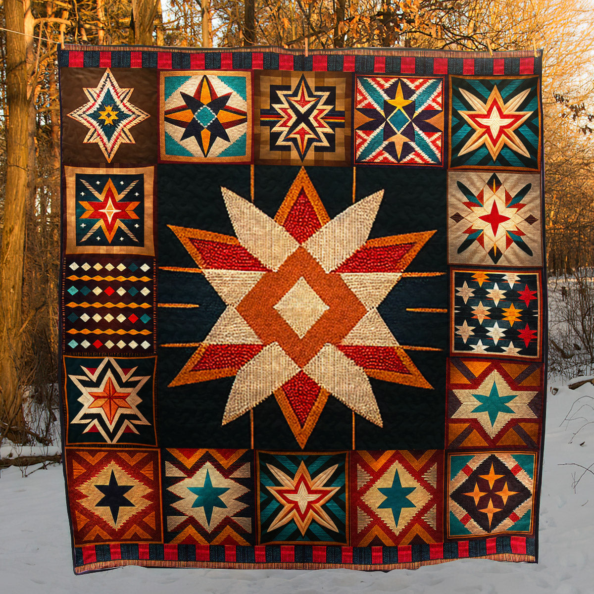 Native American Inspired Star Art Quilt TD170802Y