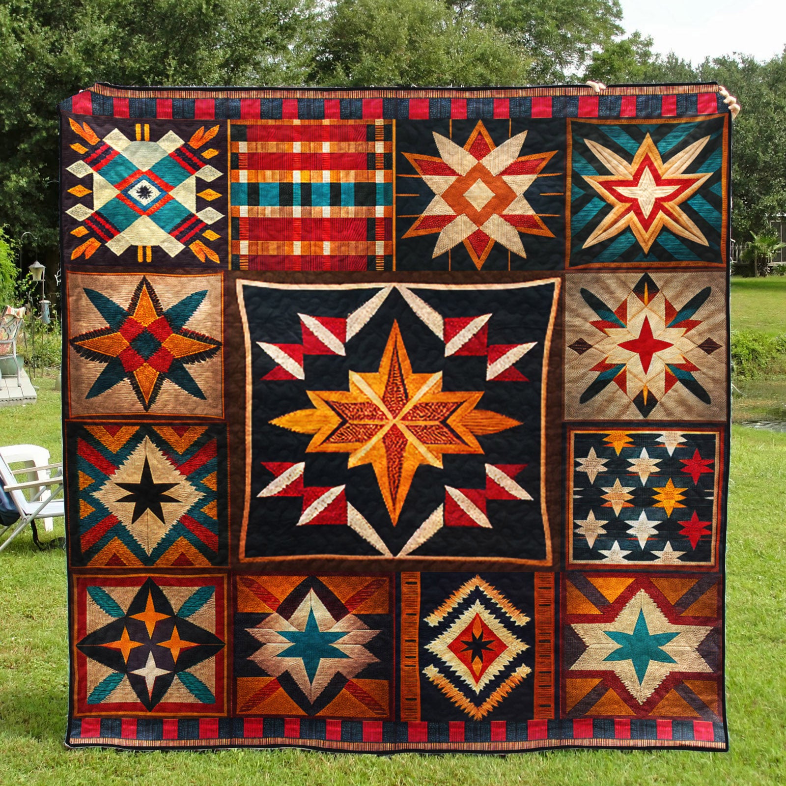 Native American Inspired Star Art Quilt TD170803Y