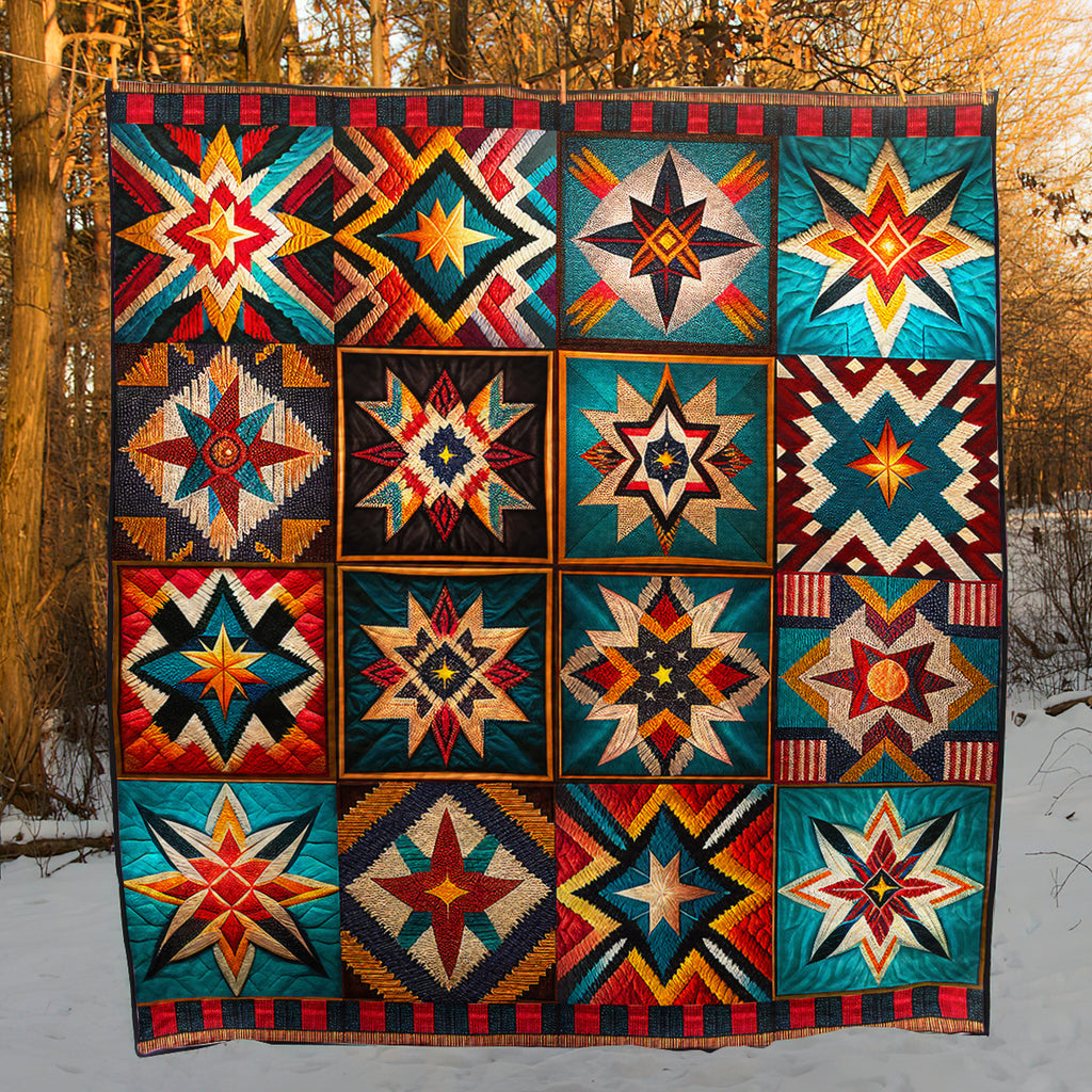 Native Pattern Stars Native American Inspired Star Art Quilt TL190803Y
