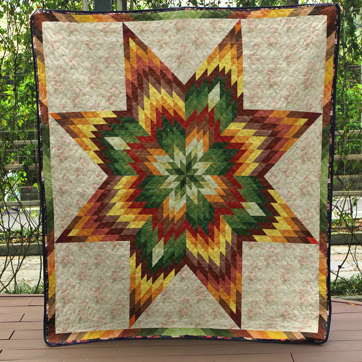 Native American Inspired Lone Star Art Quilt HN230514M