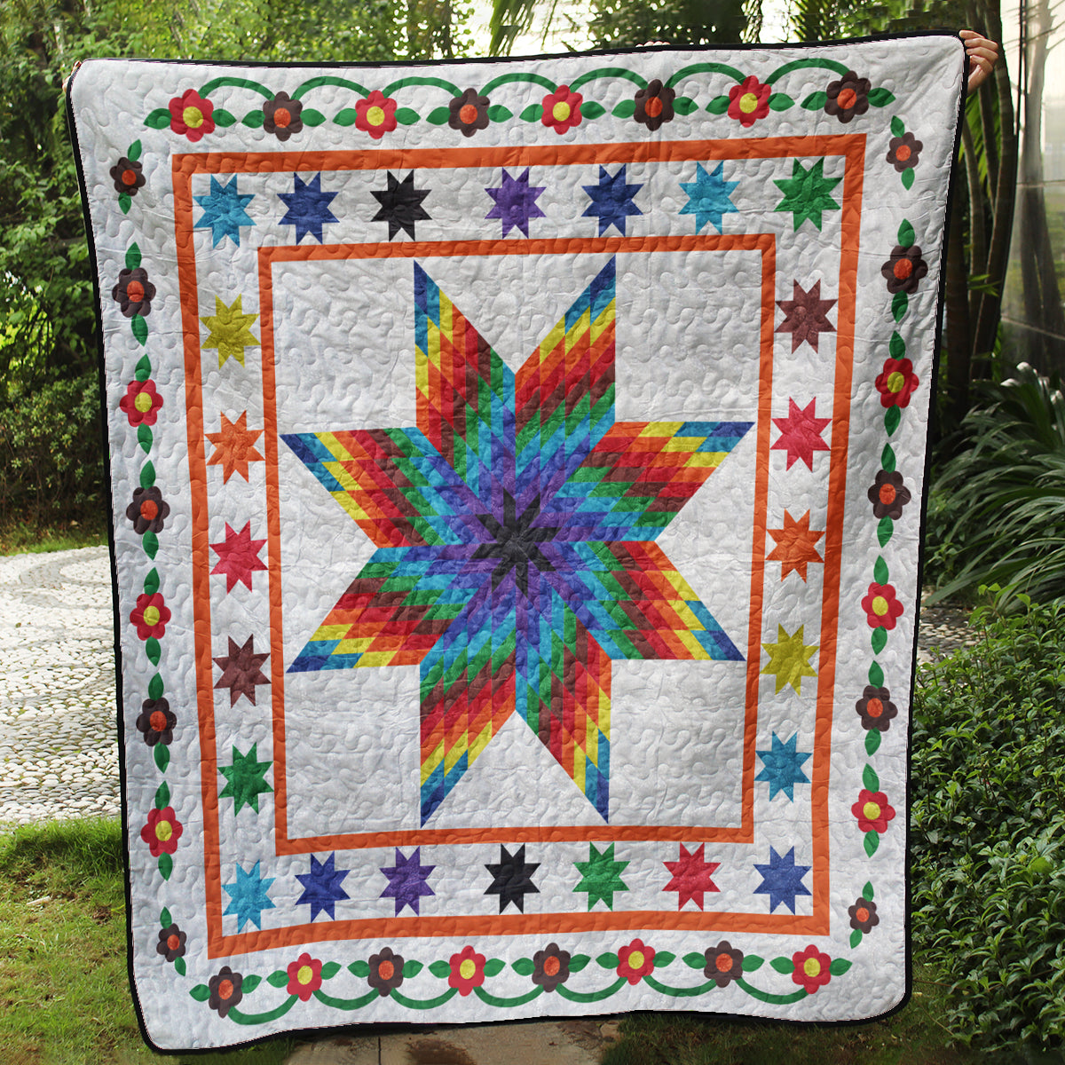 Native American Inspired Star Flower Art Quilt MT190503M