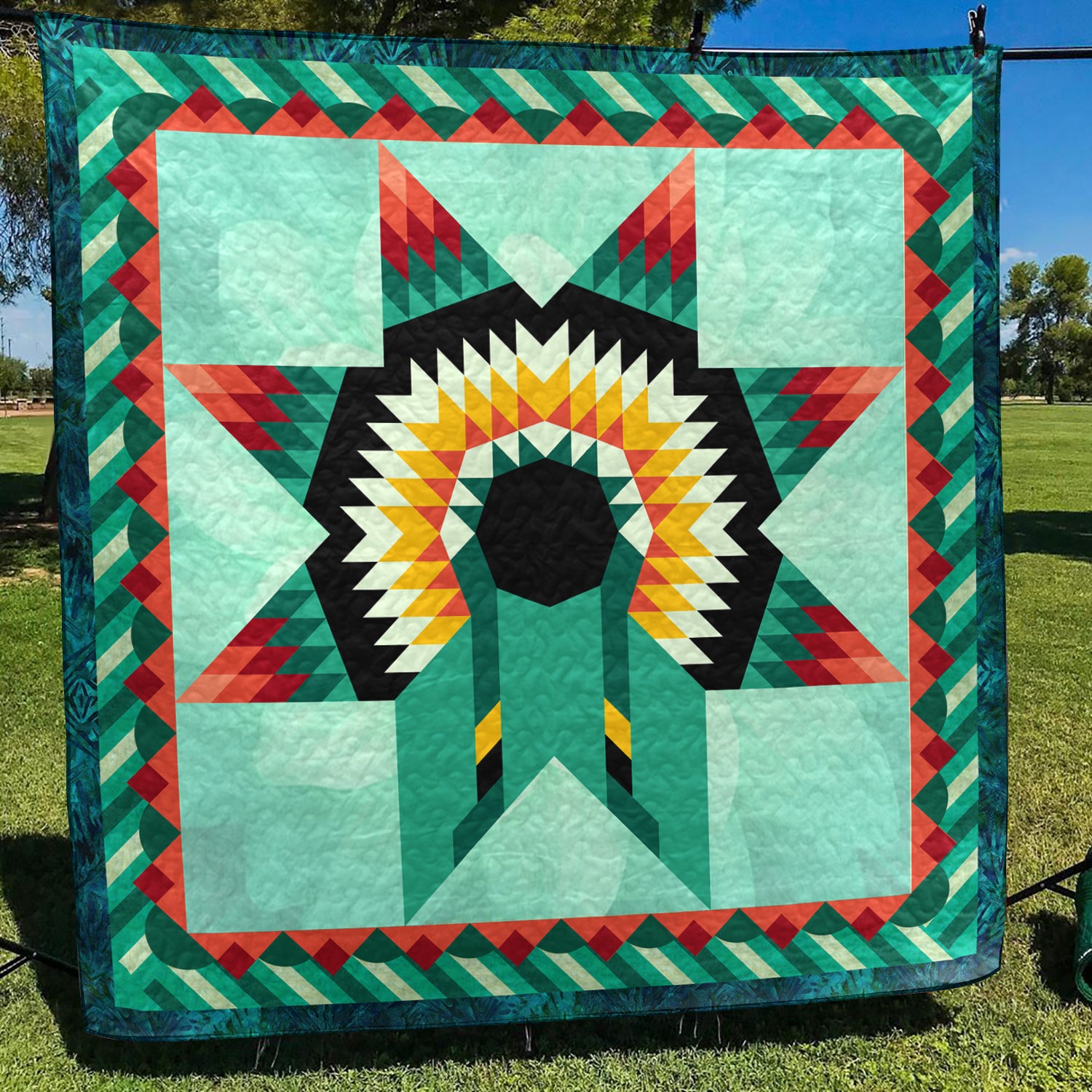 Native American Inspired Star Art Quilt HN01032301BL