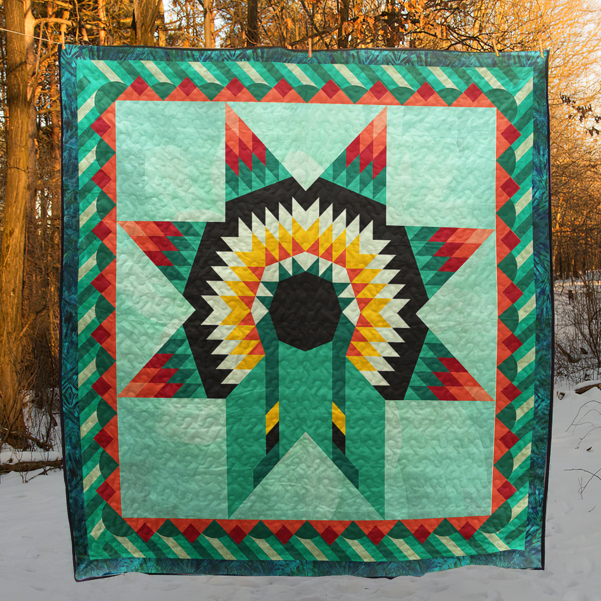 Native American Inspired Star Art Quilt HN01032301BL