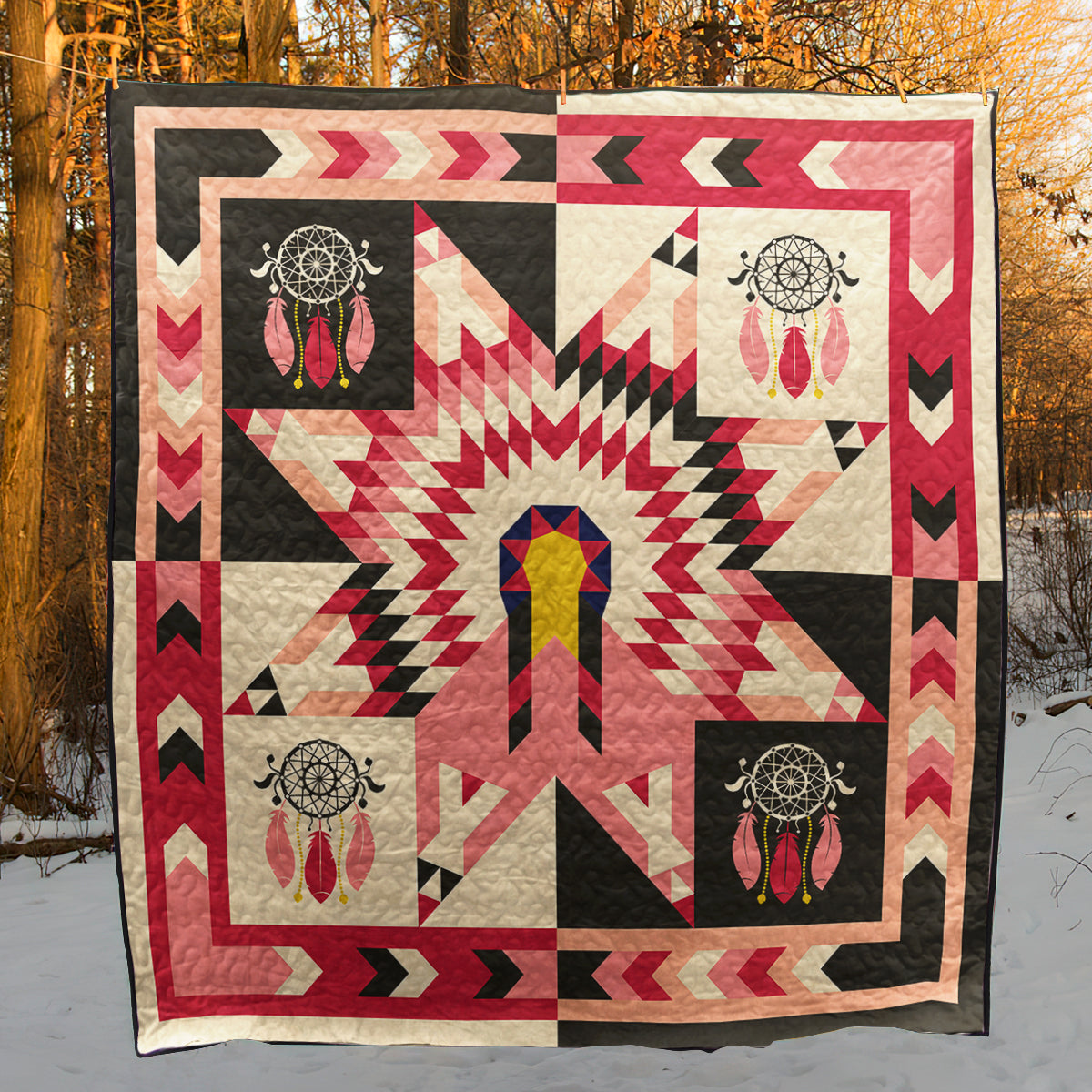 Native American Inspired Star Art Quilt HN28022303BL