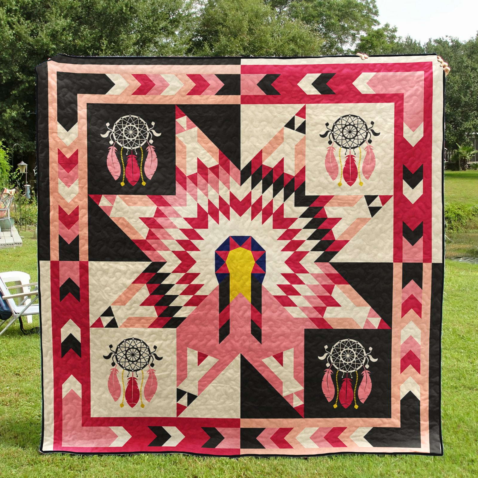 Native American Inspired Star Art Quilt HN28022303BL