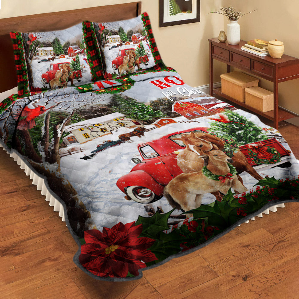 Red Truck Christmas Quilt Bed Set HT240912