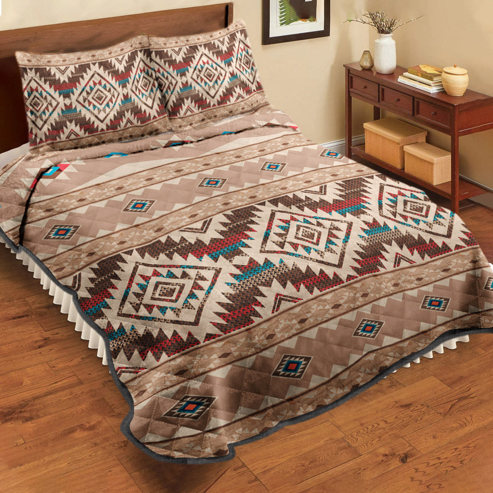 Reversible Southwest Geometric Aztec CLM2210207B Quilt Bed Set