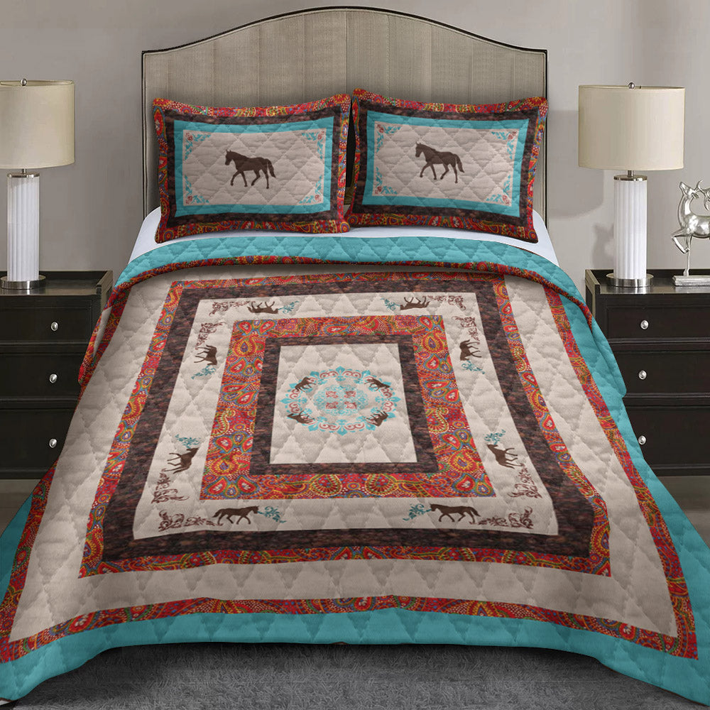 Rustic Horse CLA2709183B Quilt Bed Set