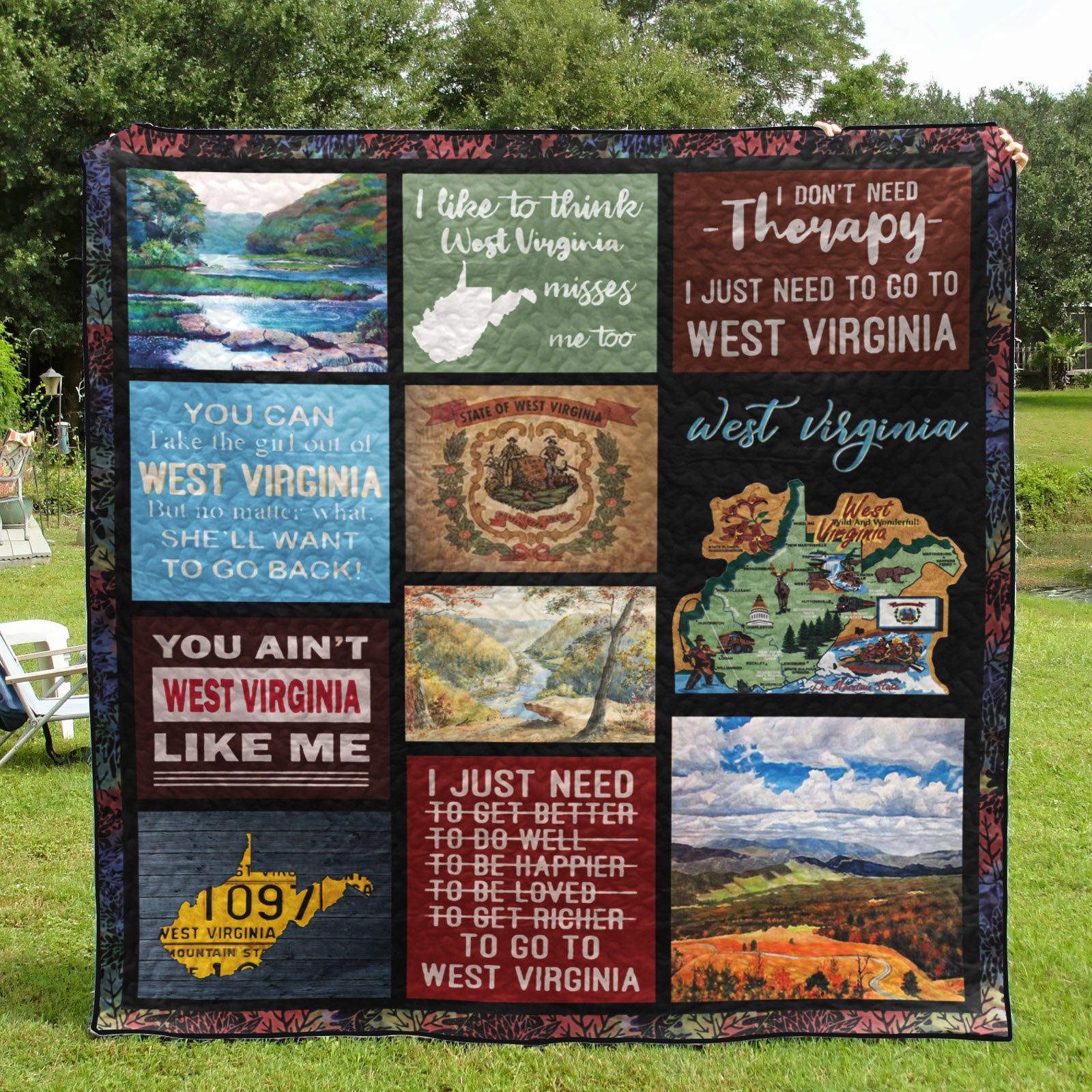 West Virginia CL14100542MDQ Art Quilt
